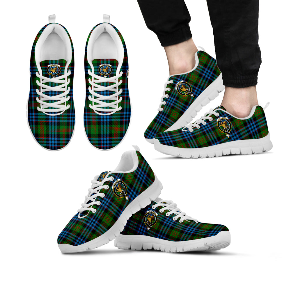 Newlands Tartan Sneakers with Family Crest Kid's Sneakers - Tartan Vibes Clothing