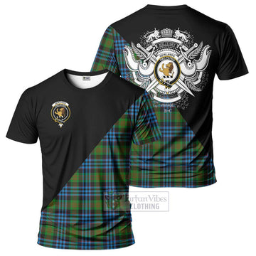 Newlands Tartan T-Shirt with Family Crest and Military Logo Style