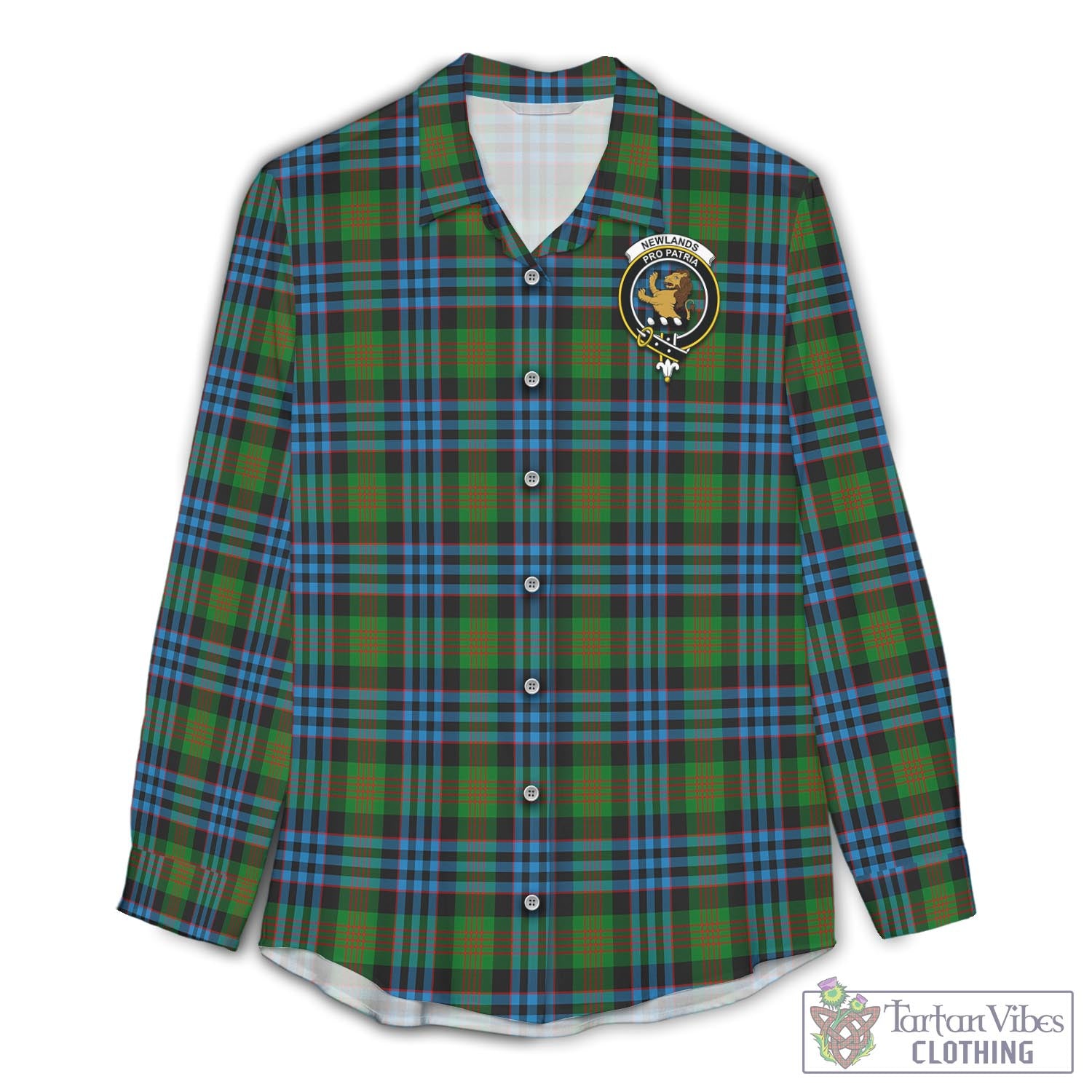 Tartan Vibes Clothing Newlands of Lauriston Tartan Womens Casual Shirt with Family Crest