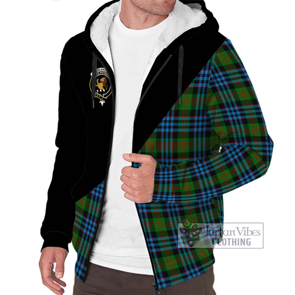 Newlands Tartan Sherpa Hoodie with Family Crest and Military Logo Style Unisex S - Tartanvibesclothing Shop