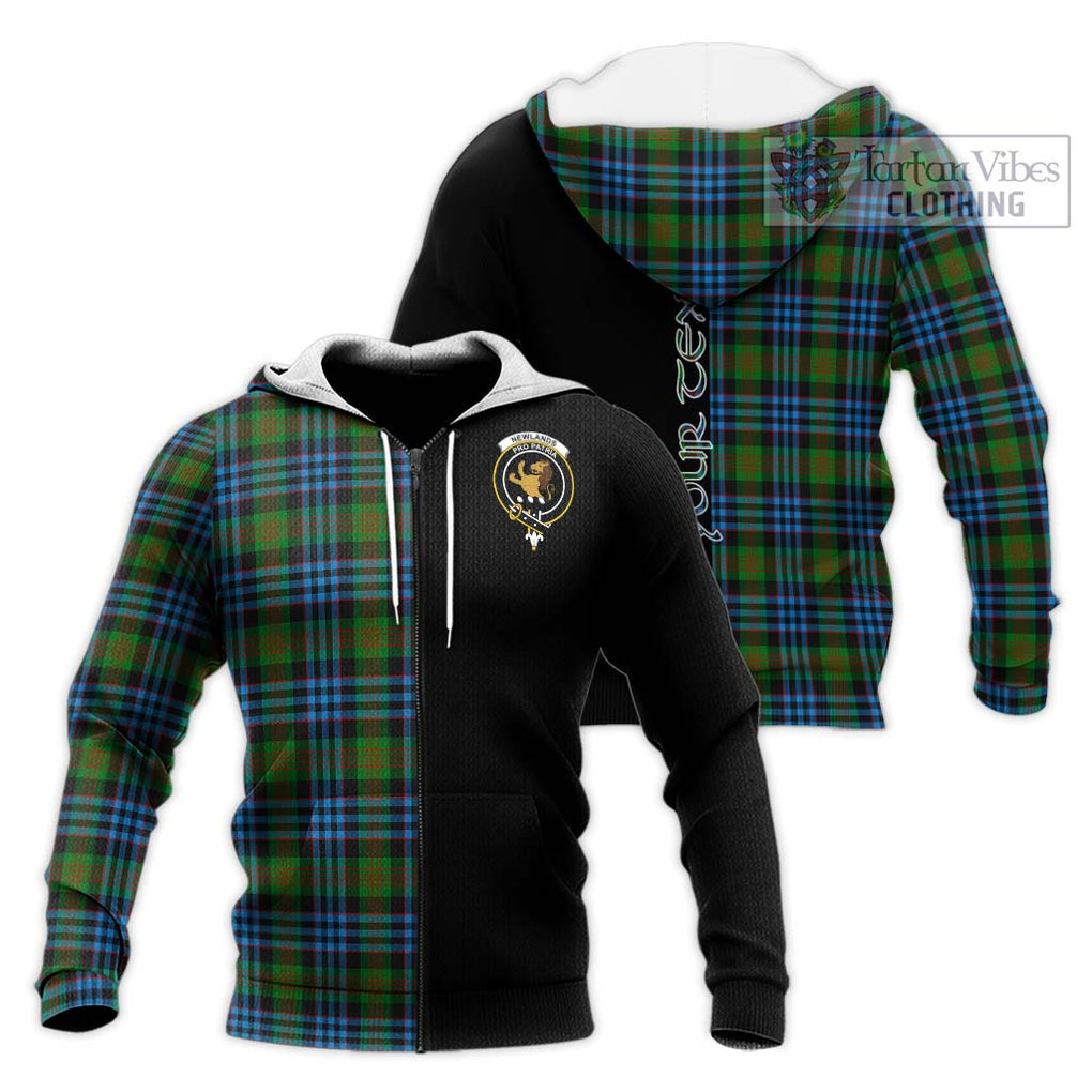 Newlands Tartan Knitted Hoodie with Family Crest and Half Of Me Style Unisex Knitted Zip Hoodie - Tartanvibesclothing Shop