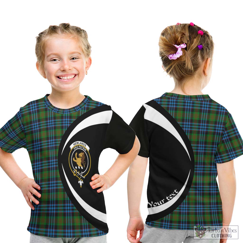 Newlands Tartan Kid T-Shirt with Family Crest Circle Style - Tartan Vibes Clothing