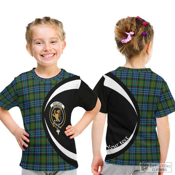 Newlands Tartan Kid T-Shirt with Family Crest Circle Style