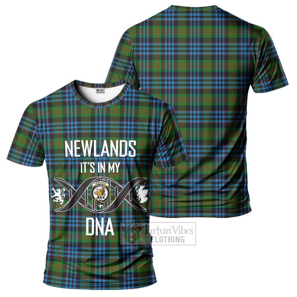 Tartan Vibes Clothing Newlands of Lauriston Tartan T-Shirt with Family Crest DNA In Me Style