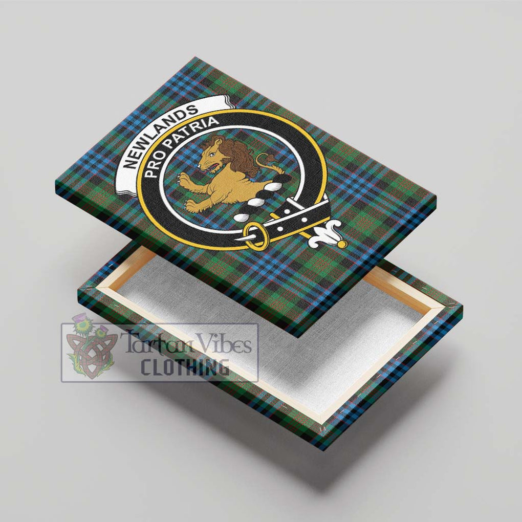 Newlands Tartan Canvas Print Wall Art with Family Crest - Tartan Vibes Clothing