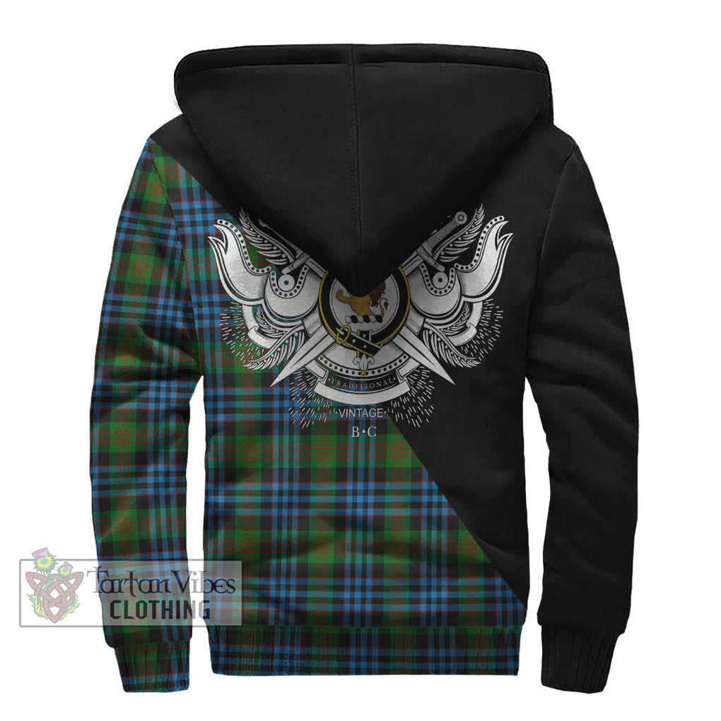 Newlands Tartan Sherpa Hoodie with Family Crest and Military Logo Style - Tartanvibesclothing Shop