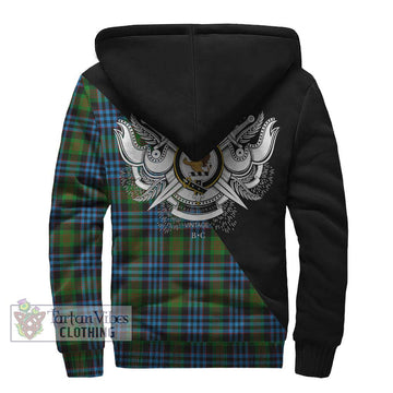 Newlands Tartan Sherpa Hoodie with Family Crest and Military Logo Style