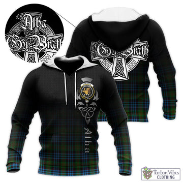 Newlands Tartan Knitted Hoodie Featuring Alba Gu Brath Family Crest Celtic Inspired