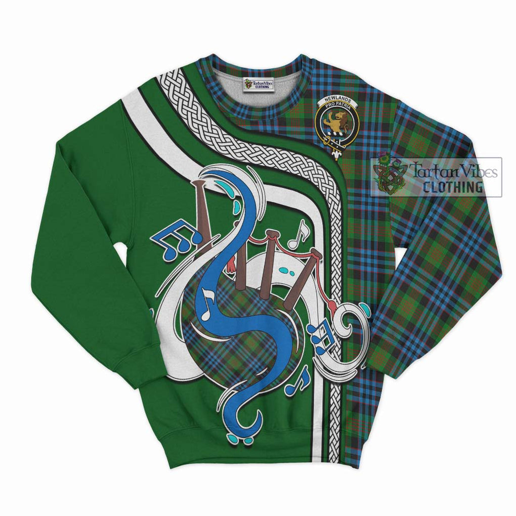 Tartan Vibes Clothing Newlands of Lauriston Tartan Sweatshirt with Epic Bagpipe Style