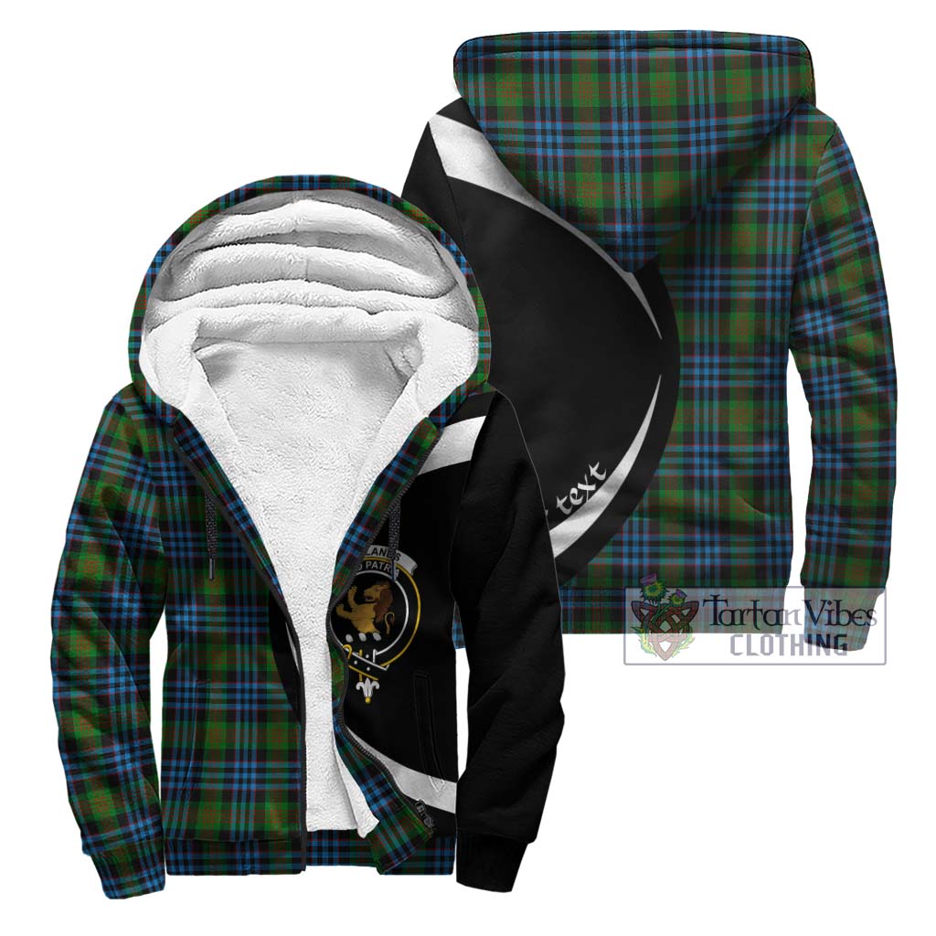 Newlands Tartan Sherpa Hoodie with Family Crest Circle Style Unisex - Tartan Vibes Clothing