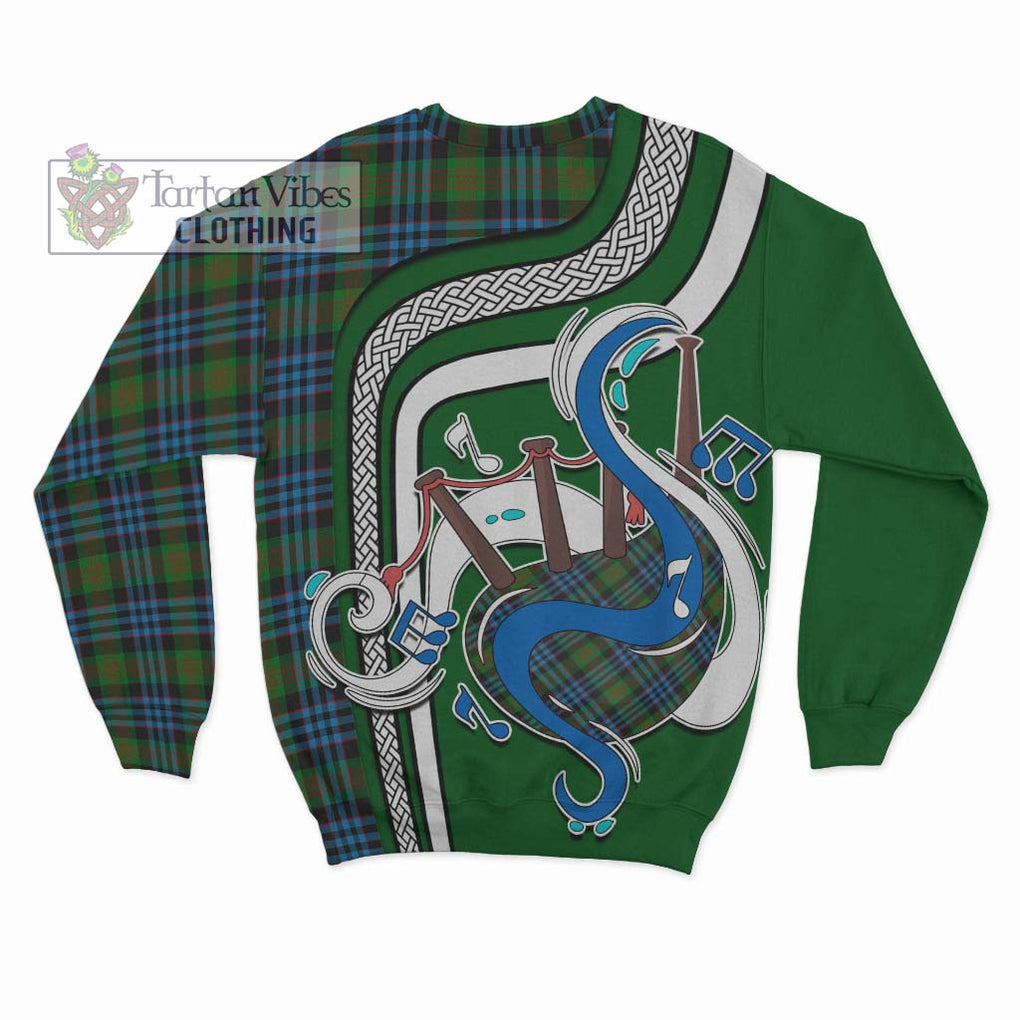 Tartan Vibes Clothing Newlands of Lauriston Tartan Sweatshirt with Epic Bagpipe Style