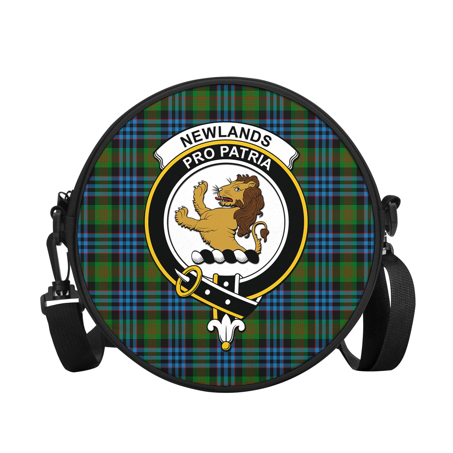 newlands-of-lauriston-tartan-round-satchel-bags-with-family-crest