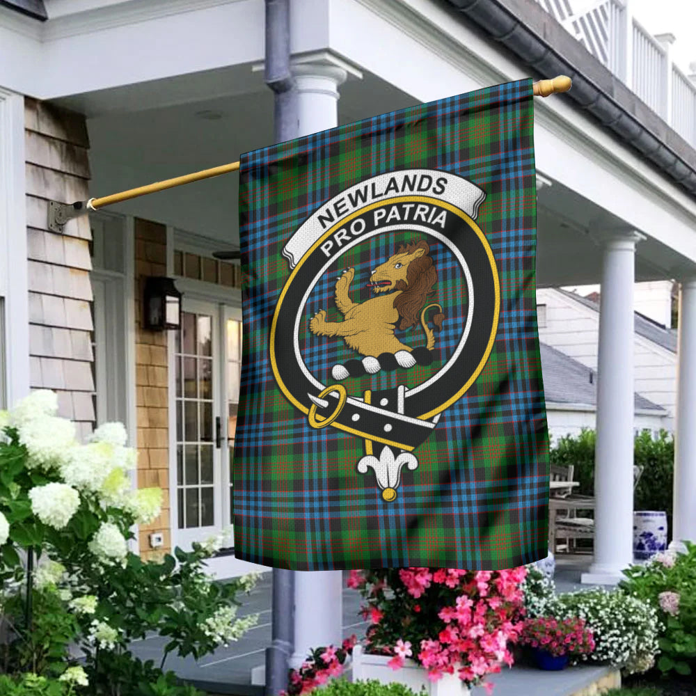 Newlands Tartan Flag with Family Crest - Tartan Vibes Clothing