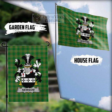 Newsom Irish Clan Tartan Flag with Coat of Arms