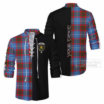 Newton Tartan Ghillie Kilt Shirt with Family Crest and Half Of Me Style