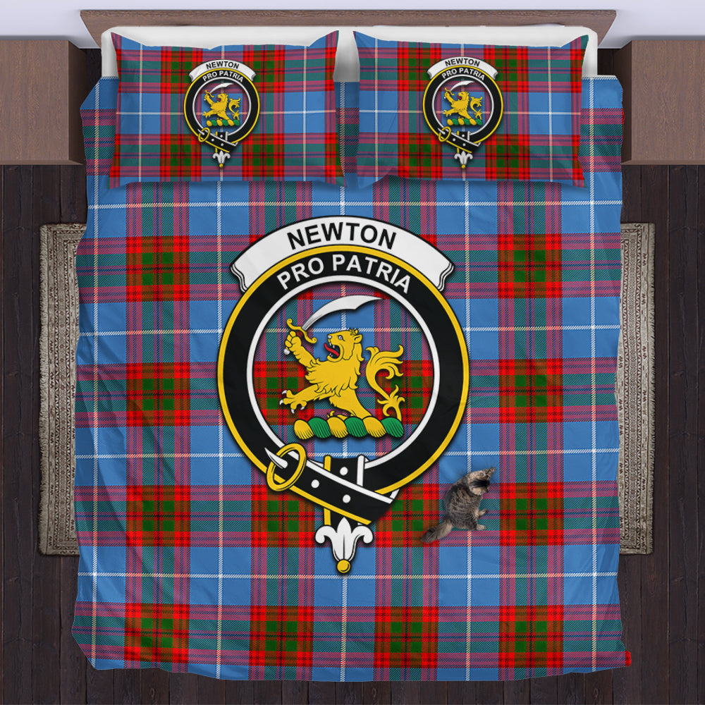 Newton Tartan Bedding Set with Family Crest US Bedding Set - Tartan Vibes Clothing