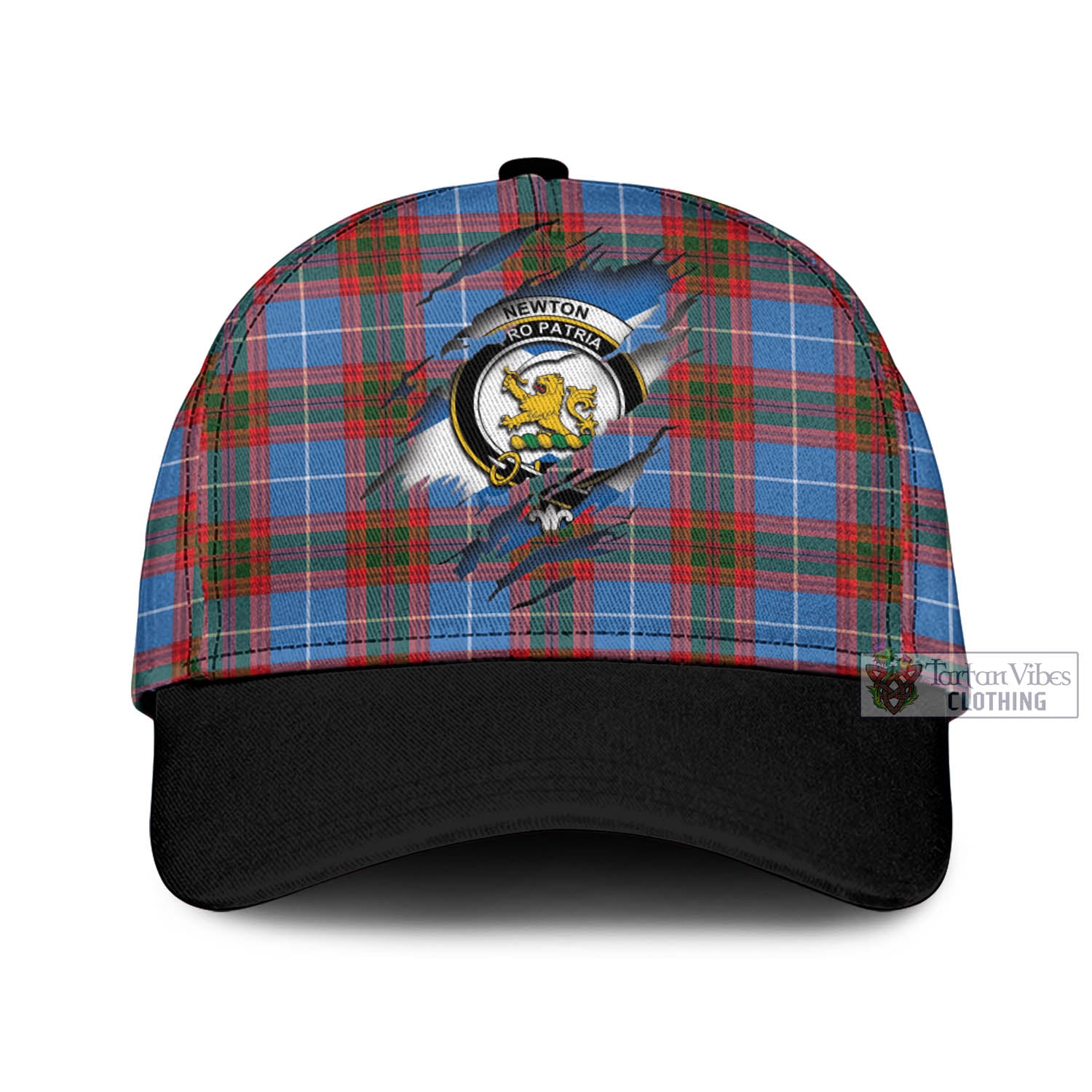 Tartan Vibes Clothing Newton Tartan Classic Cap with Family Crest In Me Style