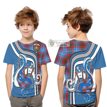 Newton Tartan Kid T-Shirt with Epic Bagpipe Style