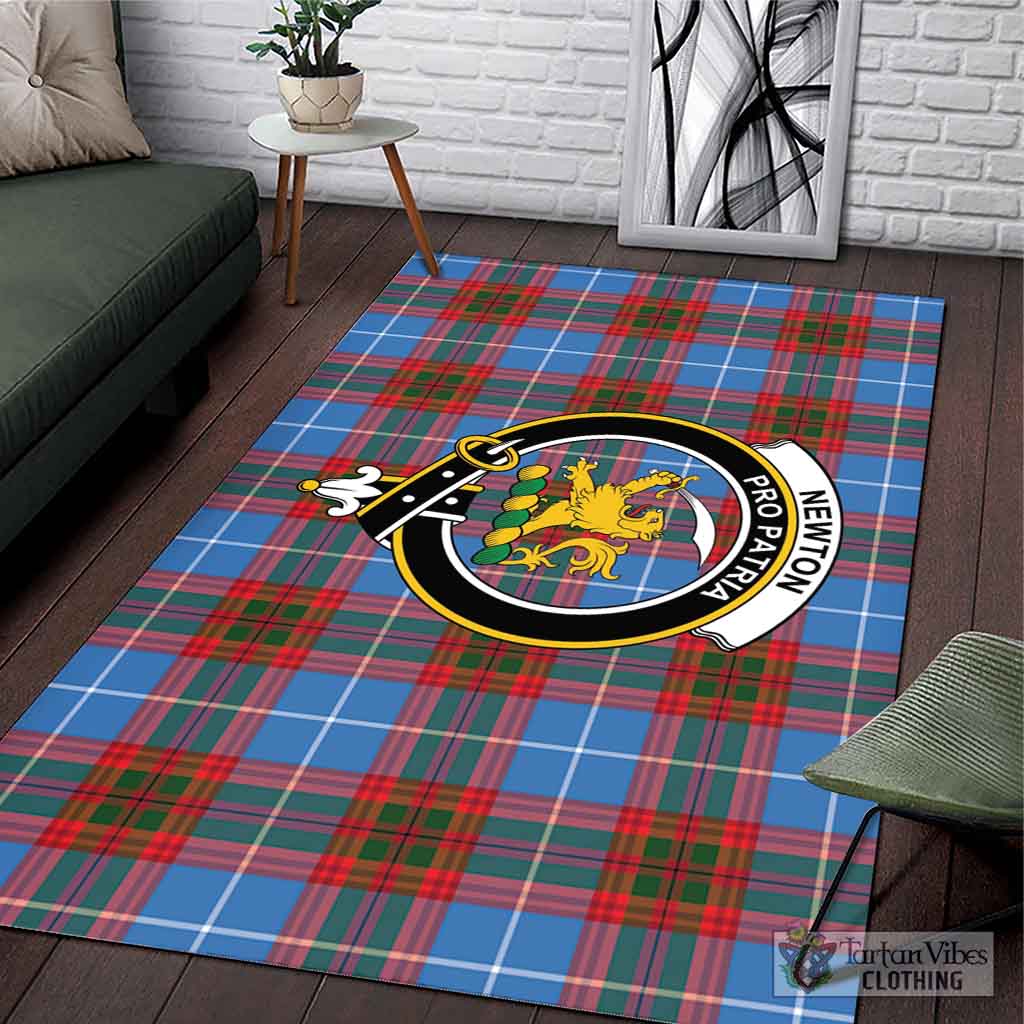 Tartan Vibes Clothing Newton Tartan Area Rug with Family Crest