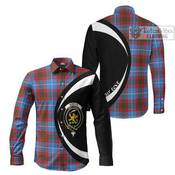 Newton Tartan Long Sleeve Button Up with Family Crest Circle Style