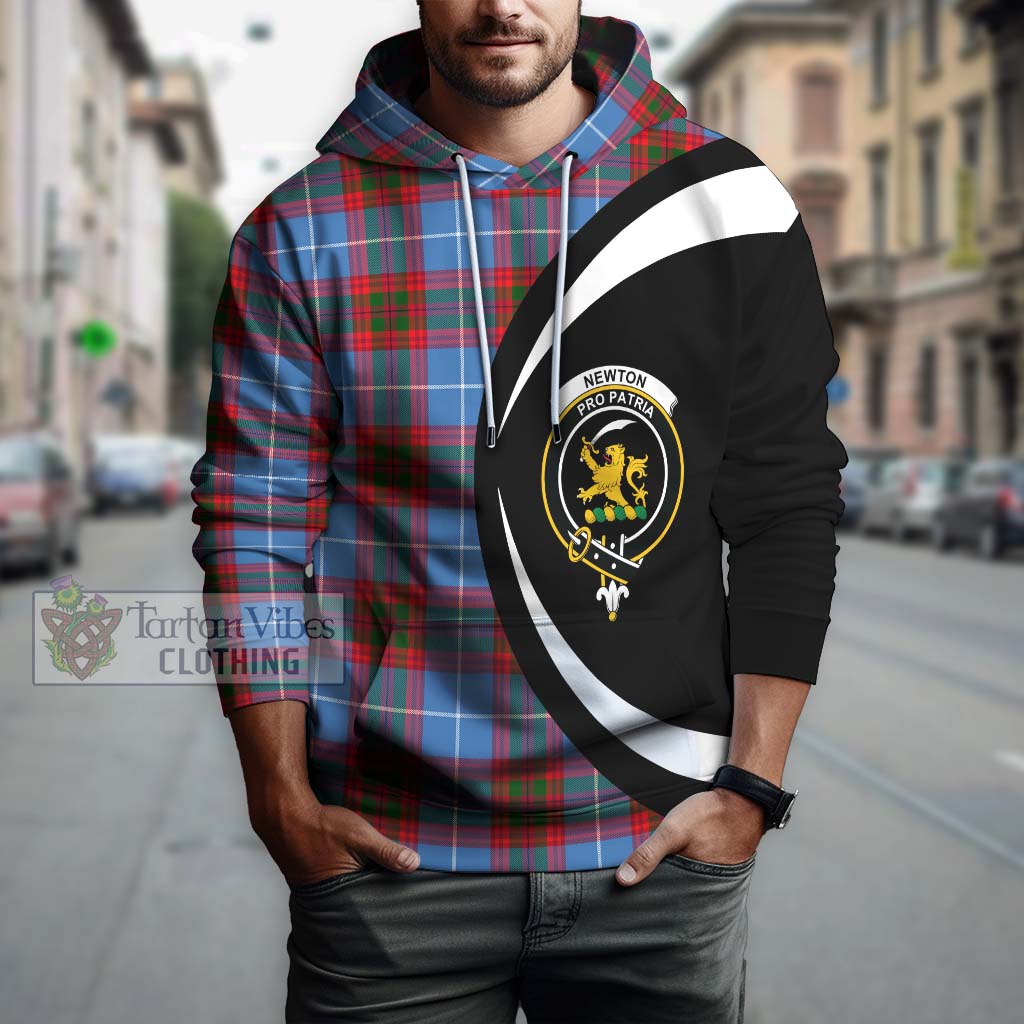 Newton Tartan Hoodie with Family Crest Circle Style Zip Hoodie - Tartan Vibes Clothing