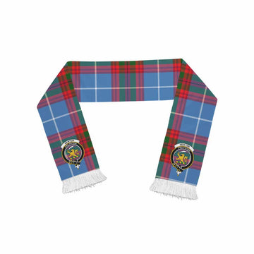 Newton Tartan Ruffneck Scarf with Family Crest One Size 67.7*6.7 inches - Tartan Vibes Clothing