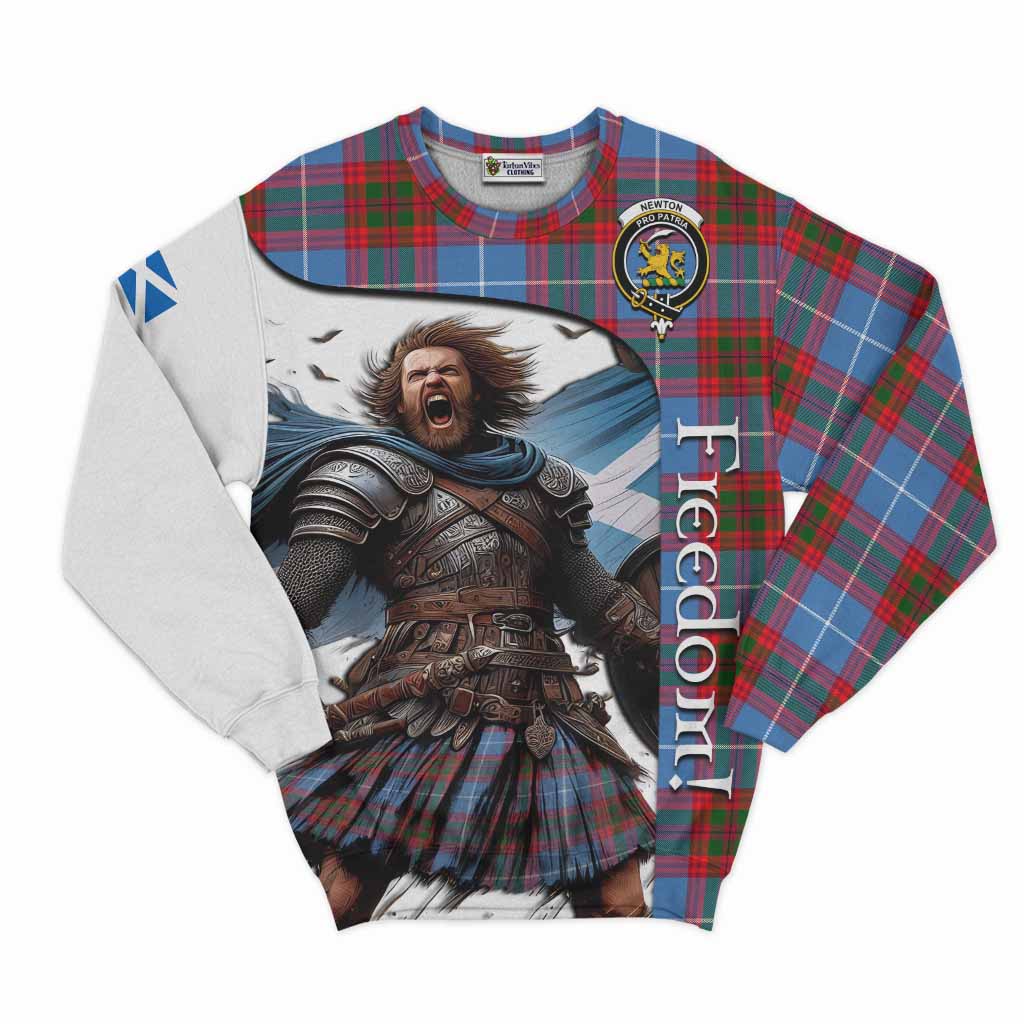 Tartan Vibes Clothing Newton Crest Tartan Sweatshirt Inspired by the Freedom of Scottish Warrior