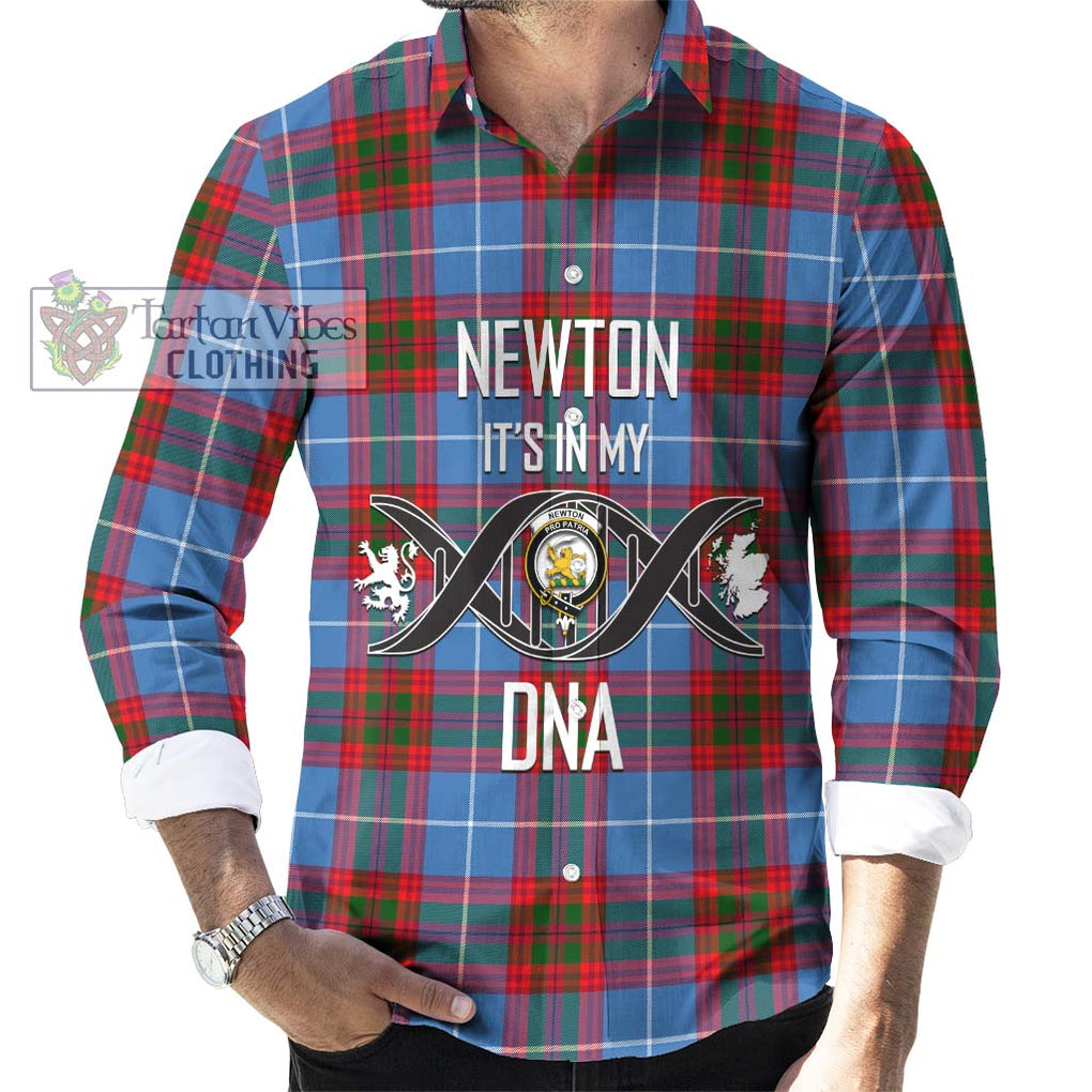 Newton Tartan Long Sleeve Button Shirt with Family Crest DNA In Me Style Men's Shirt S - Tartanvibesclothing Shop