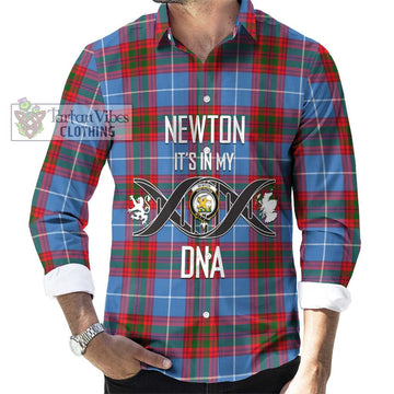 Newton Tartan Long Sleeve Button Shirt with Family Crest DNA In Me Style