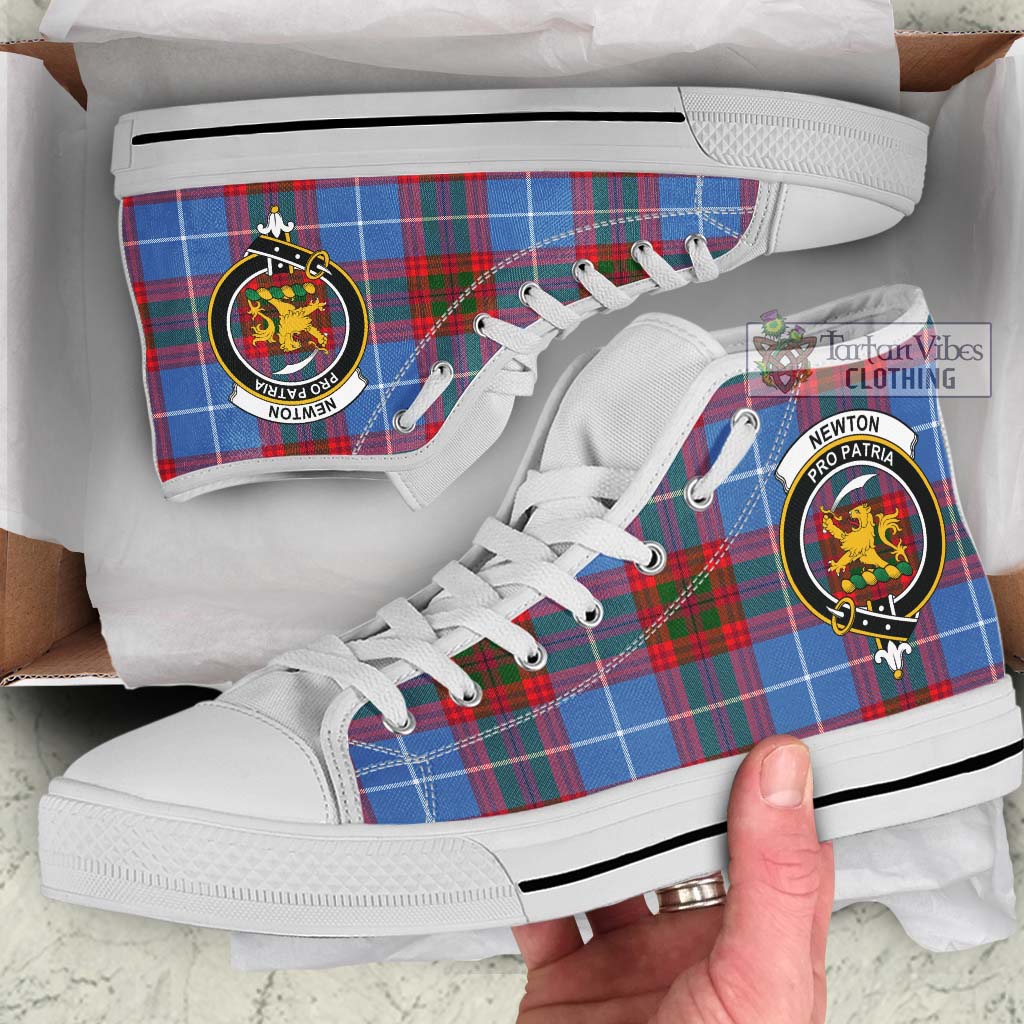 Tartan Vibes Clothing Newton Tartan High Top Shoes with Family Crest