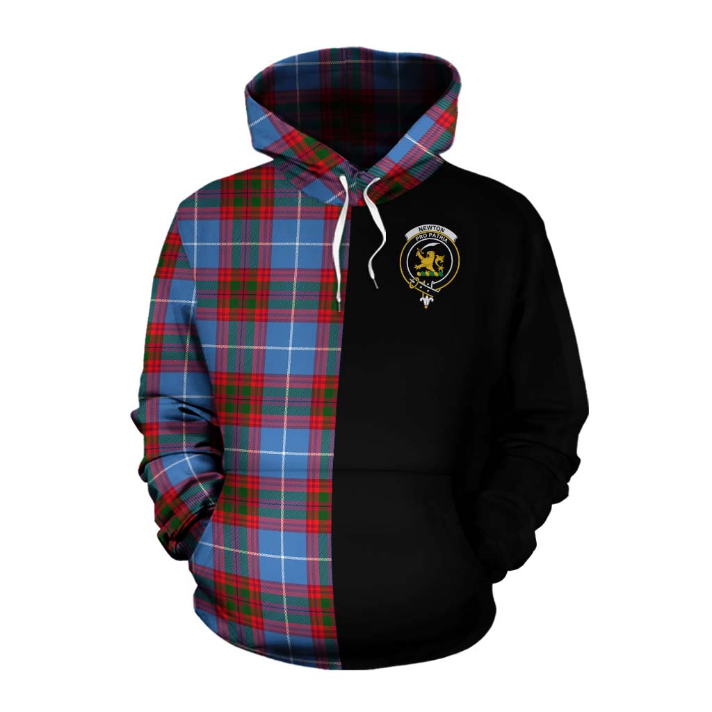 Tartan Vibes Clothing Newton Tartan Cotton Hoodie with Family Crest and Half Of Me Style