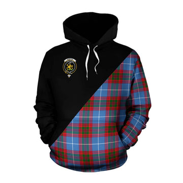 Newton Tartan Cotton Hoodie with Family Crest and Military Logo Style