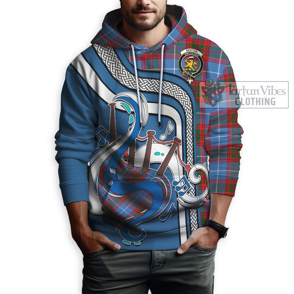 Newton Tartan Hoodie with Epic Bagpipe Style Zip Hoodie - Tartanvibesclothing Shop