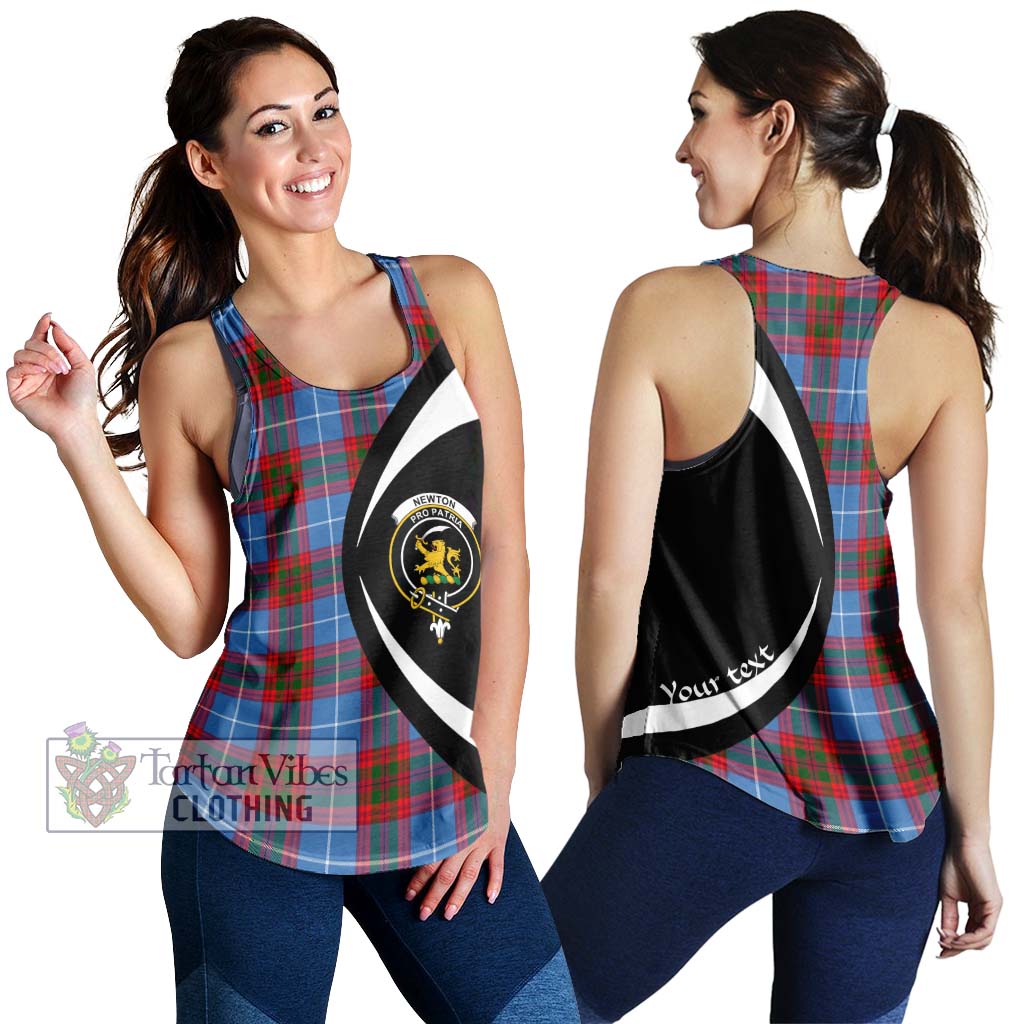 Newton Tartan Women's Racerback Tanks with Family Crest Circle Style 4XL - Tartan Vibes Clothing