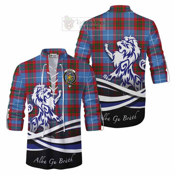 Newton Tartan Ghillie Kilt Shirt with Alba Gu Brath Regal Lion Emblem