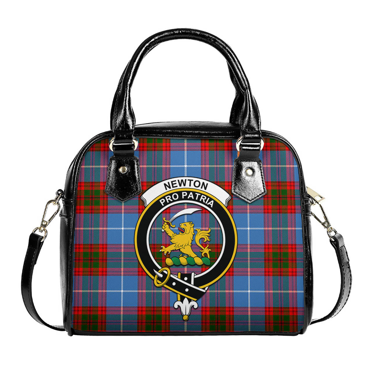 Newton Tartan Shoulder Handbags with Family Crest One Size 6*25*22 cm - Tartanvibesclothing