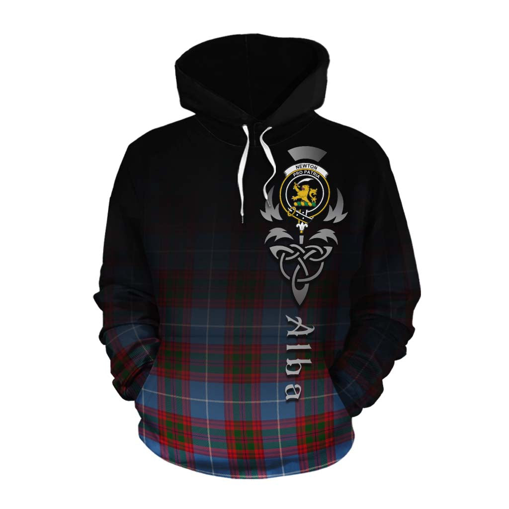 Tartan Vibes Clothing Newton Tartan Cotton Hoodie Featuring Alba Gu Brath Family Crest Celtic Inspired