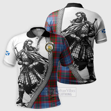 Newton Tartan Clan Crest Polo Shirt with Highlander Warrior Celtic Style