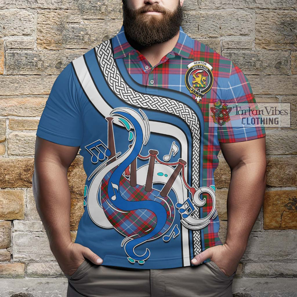 Tartan Vibes Clothing Newton Tartan Polo Shirt with Epic Bagpipe Style