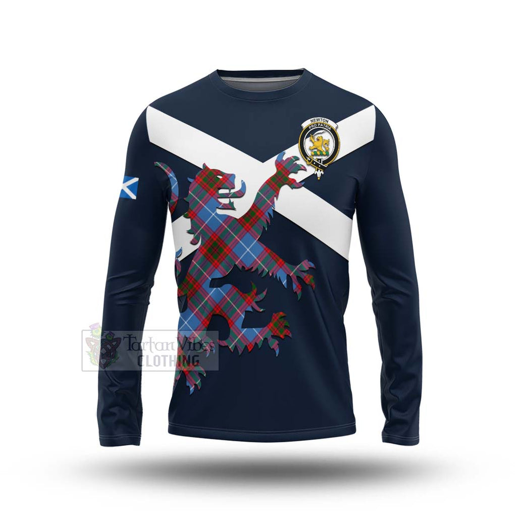 Tartan Vibes Clothing Newton Tartan Lion Rampant Long Sleeve T-Shirt – Proudly Display Your Heritage with Alba Gu Brath and Clan Name