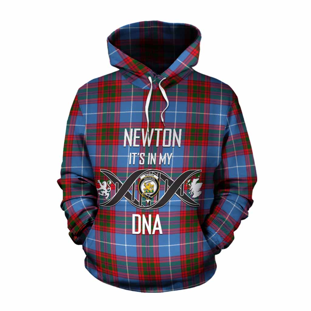 Tartan Vibes Clothing Newton Tartan Cotton Hoodie with Family Crest DNA In Me Style