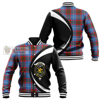 Newton Tartan Baseball Jacket with Family Crest Circle Style