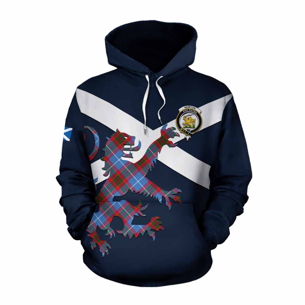 Tartan Vibes Clothing Newton Tartan Lion Rampant Cotton Hoodie Proudly Display Your Heritage with Alba Gu Brath and Clan Name