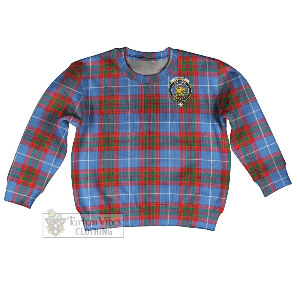 Tartan Vibes Clothing Newton Tartan Kid Ugly Sweater with Family Crest