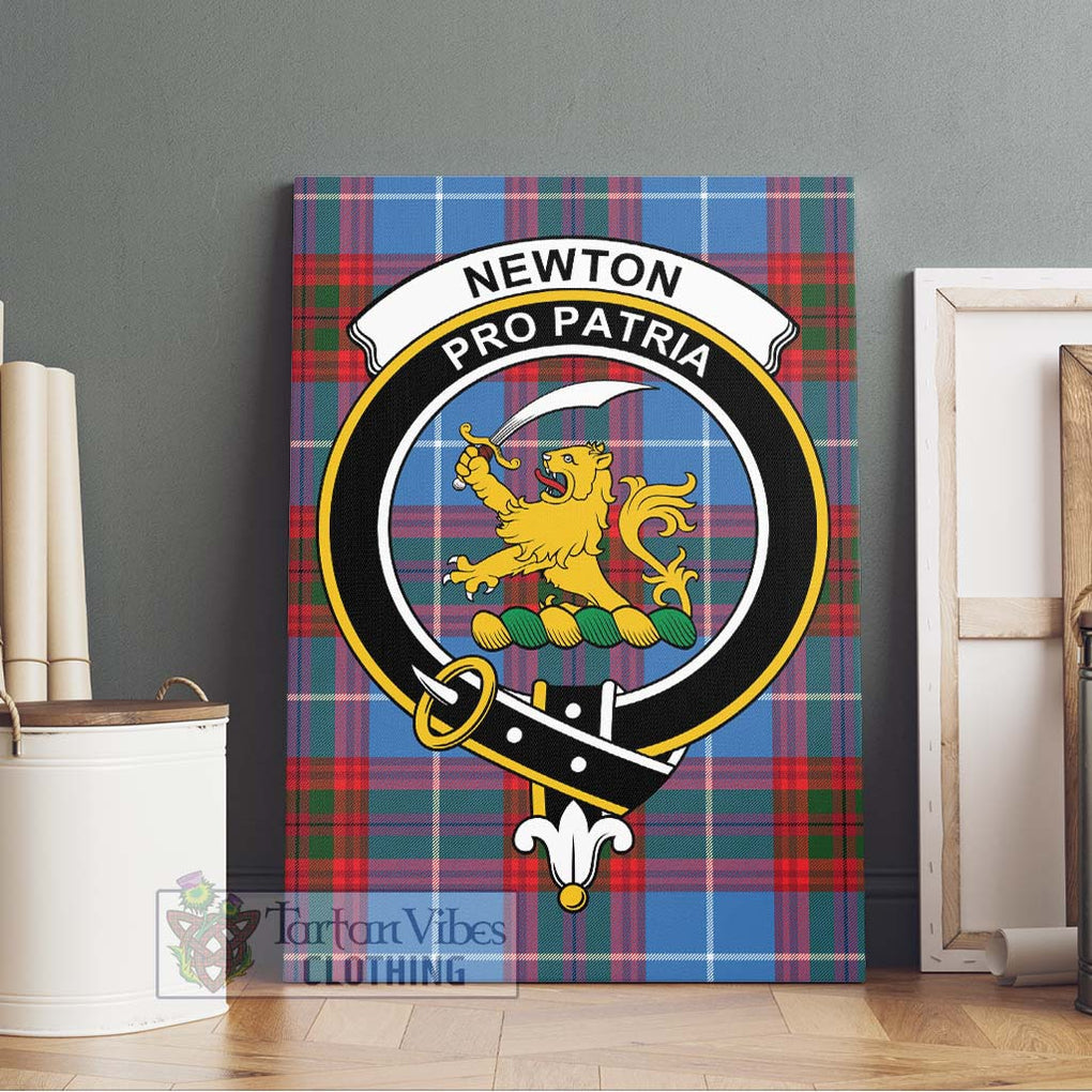 Newton Tartan Canvas Print Wall Art with Family Crest Without Frame - Tartan Vibes Clothing