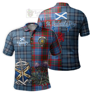 Newton Tartan Polo Shirt Happy St. Andrew's Day Half Tartan Style