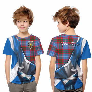 Newton Tartan Kid T-Shirt with Family Crest Scotland Patriotic Style