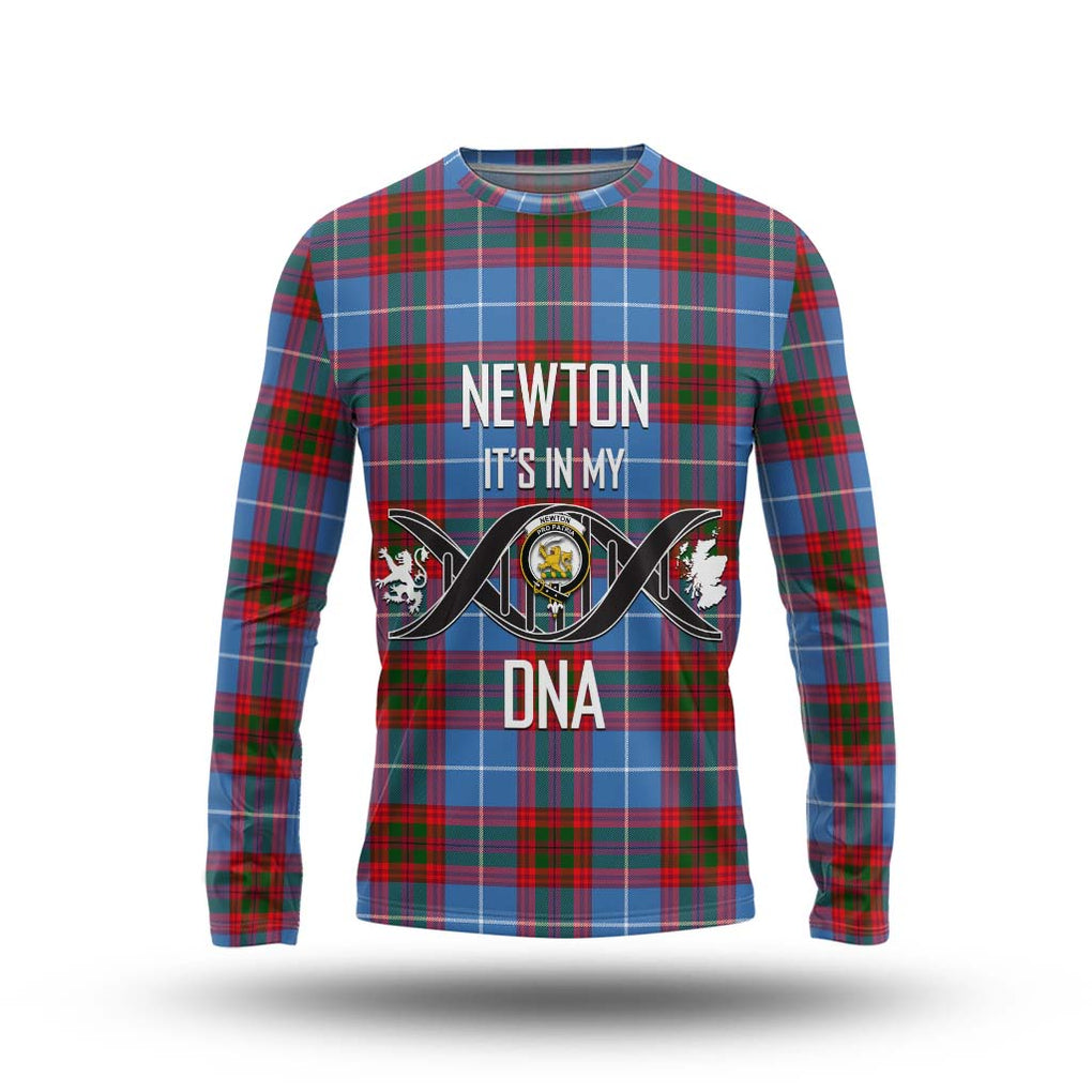 Newton Tartan Long Sleeve T-Shirt with Family Crest DNA In Me Style Unisex - Tartanvibesclothing Shop