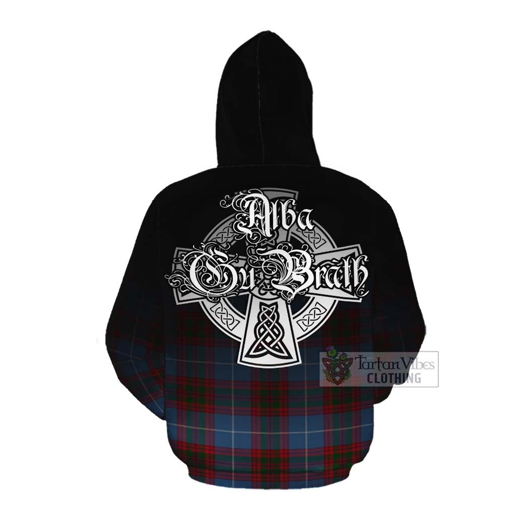 Tartan Vibes Clothing Newton Tartan Cotton Hoodie Featuring Alba Gu Brath Family Crest Celtic Inspired