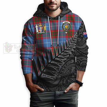 Newton Crest Tartan Hoodie with New Zealand Silver Fern Half Style